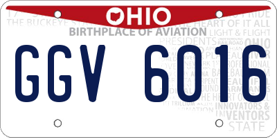 OH license plate GGV6016