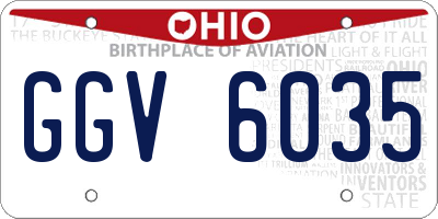 OH license plate GGV6035