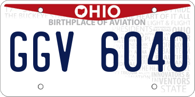 OH license plate GGV6040