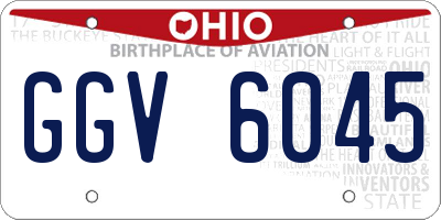 OH license plate GGV6045