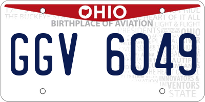 OH license plate GGV6049