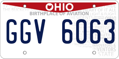 OH license plate GGV6063