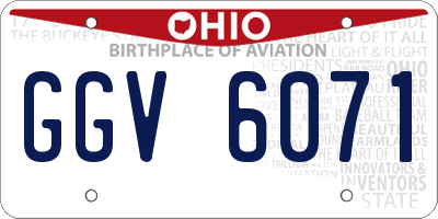 OH license plate GGV6071