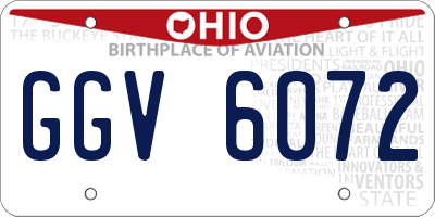 OH license plate GGV6072