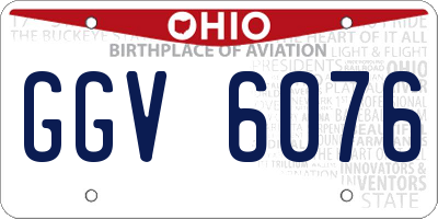 OH license plate GGV6076