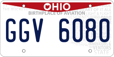 OH license plate GGV6080