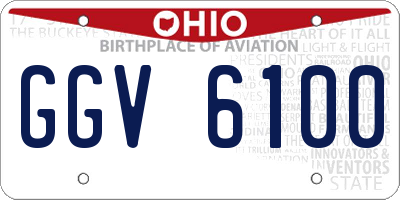 OH license plate GGV6100