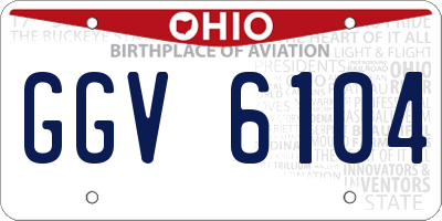 OH license plate GGV6104