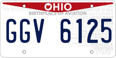 OH license plate GGV6125