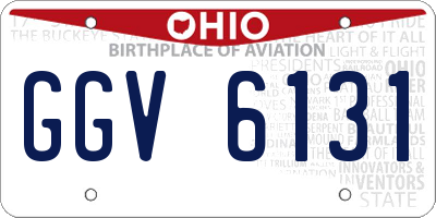 OH license plate GGV6131