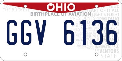 OH license plate GGV6136