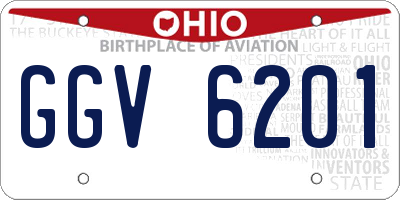 OH license plate GGV6201