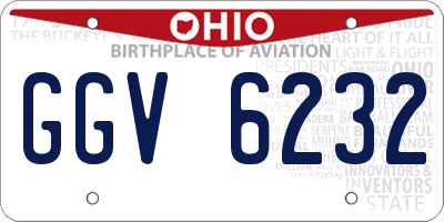 OH license plate GGV6232