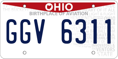OH license plate GGV6311