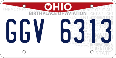 OH license plate GGV6313