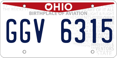 OH license plate GGV6315