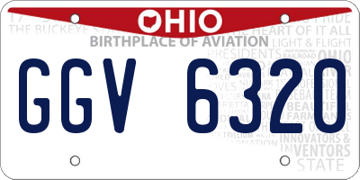 OH license plate GGV6320
