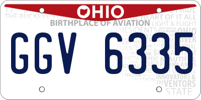 OH license plate GGV6335