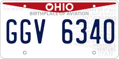 OH license plate GGV6340