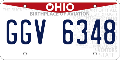 OH license plate GGV6348