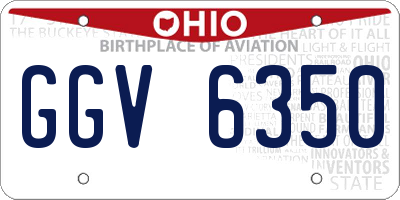 OH license plate GGV6350