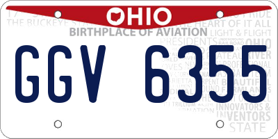 OH license plate GGV6355