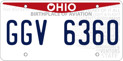 OH license plate GGV6360