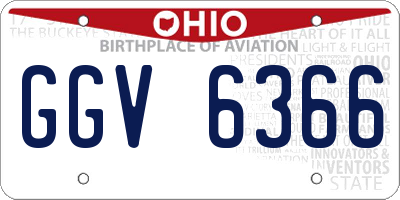 OH license plate GGV6366