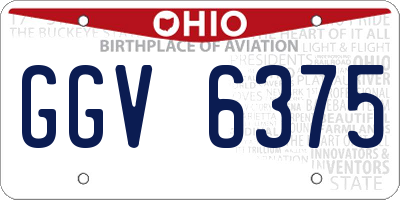 OH license plate GGV6375