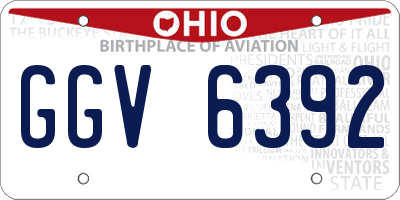 OH license plate GGV6392