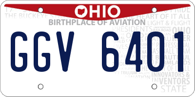 OH license plate GGV6401