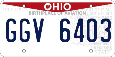 OH license plate GGV6403