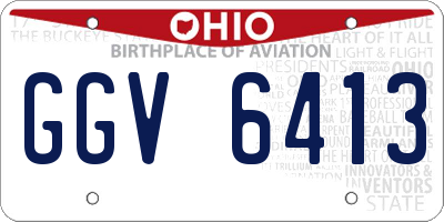 OH license plate GGV6413