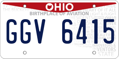 OH license plate GGV6415