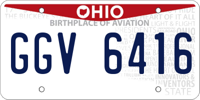 OH license plate GGV6416