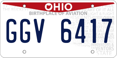 OH license plate GGV6417