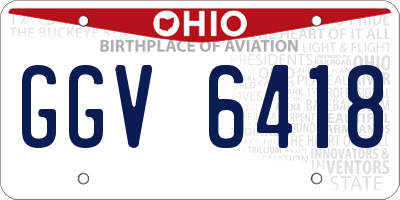 OH license plate GGV6418