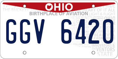 OH license plate GGV6420