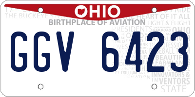 OH license plate GGV6423