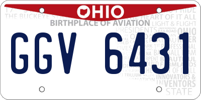 OH license plate GGV6431