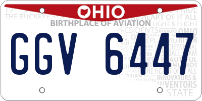 OH license plate GGV6447
