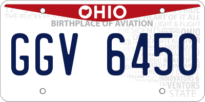 OH license plate GGV6450