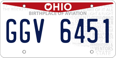 OH license plate GGV6451