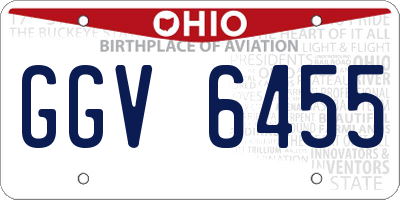OH license plate GGV6455