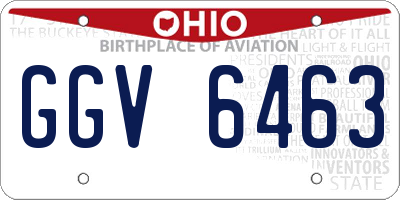 OH license plate GGV6463