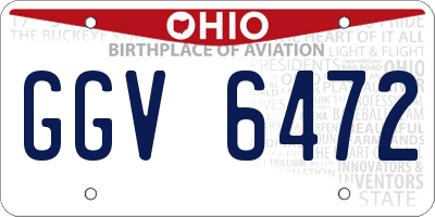OH license plate GGV6472