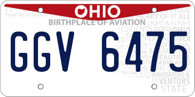 OH license plate GGV6475