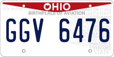 OH license plate GGV6476