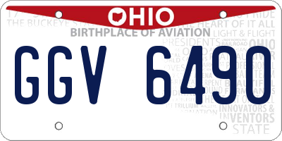 OH license plate GGV6490