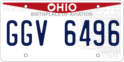 OH license plate GGV6496